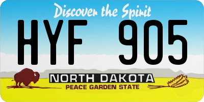 ND license plate HYF905