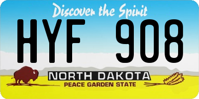ND license plate HYF908