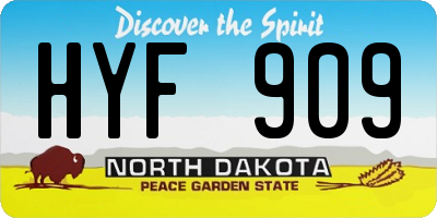 ND license plate HYF909