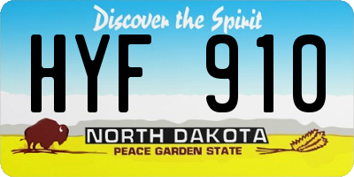 ND license plate HYF910