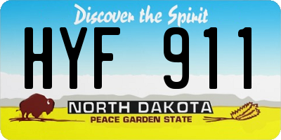 ND license plate HYF911