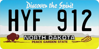ND license plate HYF912