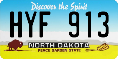 ND license plate HYF913