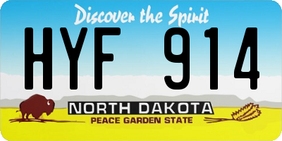 ND license plate HYF914