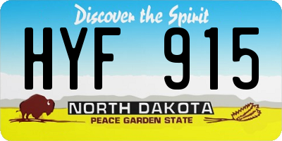 ND license plate HYF915