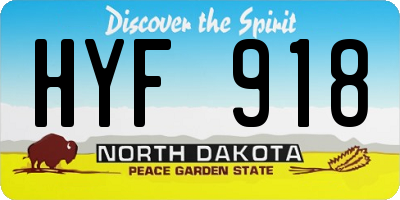 ND license plate HYF918