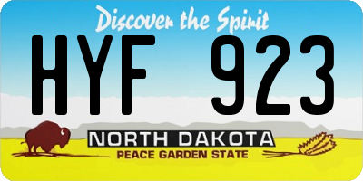 ND license plate HYF923