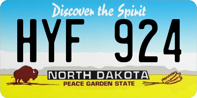 ND license plate HYF924