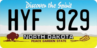 ND license plate HYF929