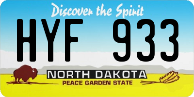 ND license plate HYF933