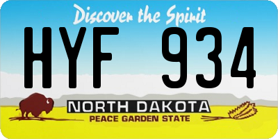 ND license plate HYF934