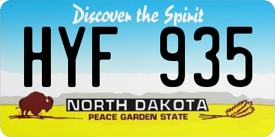 ND license plate HYF935
