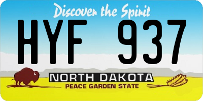 ND license plate HYF937