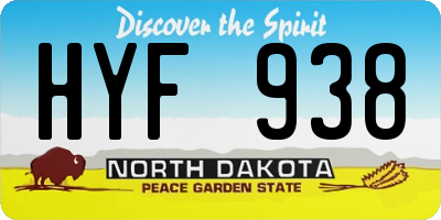 ND license plate HYF938