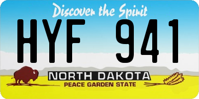 ND license plate HYF941