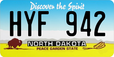ND license plate HYF942