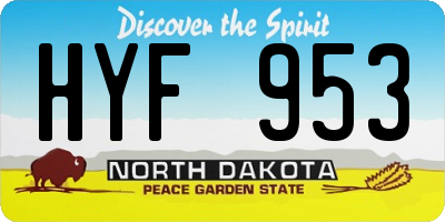 ND license plate HYF953