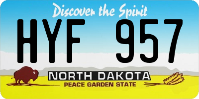 ND license plate HYF957