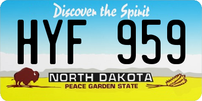 ND license plate HYF959