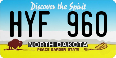 ND license plate HYF960