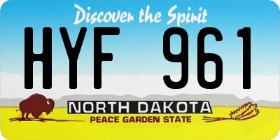 ND license plate HYF961