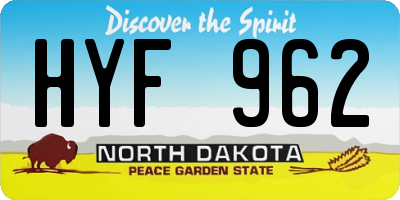 ND license plate HYF962