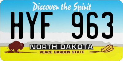 ND license plate HYF963