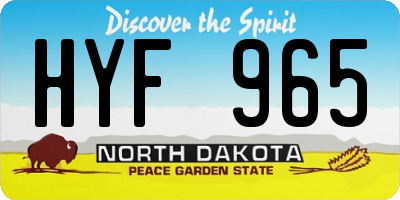 ND license plate HYF965