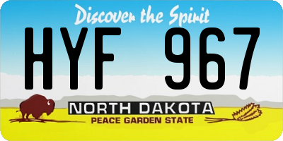 ND license plate HYF967