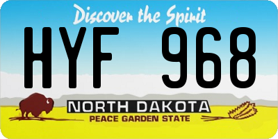 ND license plate HYF968