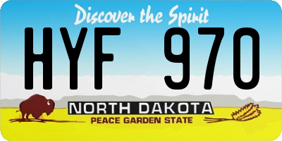 ND license plate HYF970
