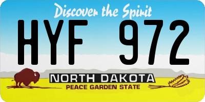 ND license plate HYF972