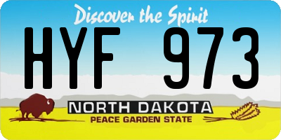 ND license plate HYF973