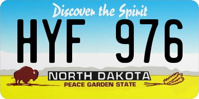 ND license plate HYF976