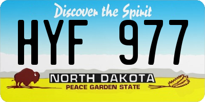 ND license plate HYF977