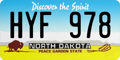 ND license plate HYF978