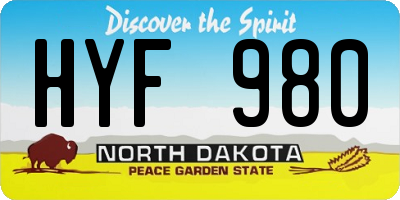 ND license plate HYF980