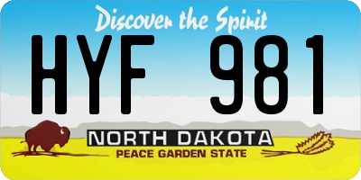 ND license plate HYF981