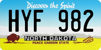 ND license plate HYF982
