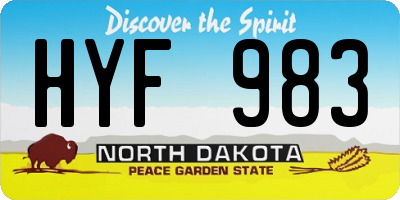 ND license plate HYF983