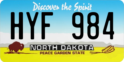 ND license plate HYF984