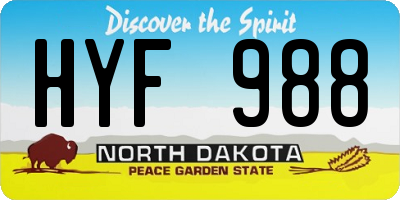 ND license plate HYF988
