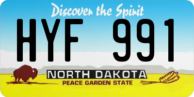 ND license plate HYF991