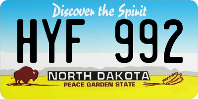 ND license plate HYF992