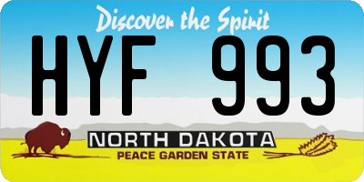 ND license plate HYF993