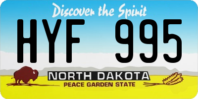 ND license plate HYF995