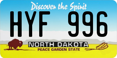 ND license plate HYF996