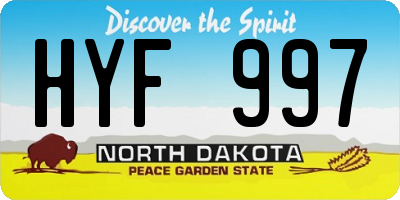 ND license plate HYF997