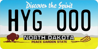 ND license plate HYG000