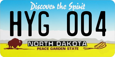 ND license plate HYG004